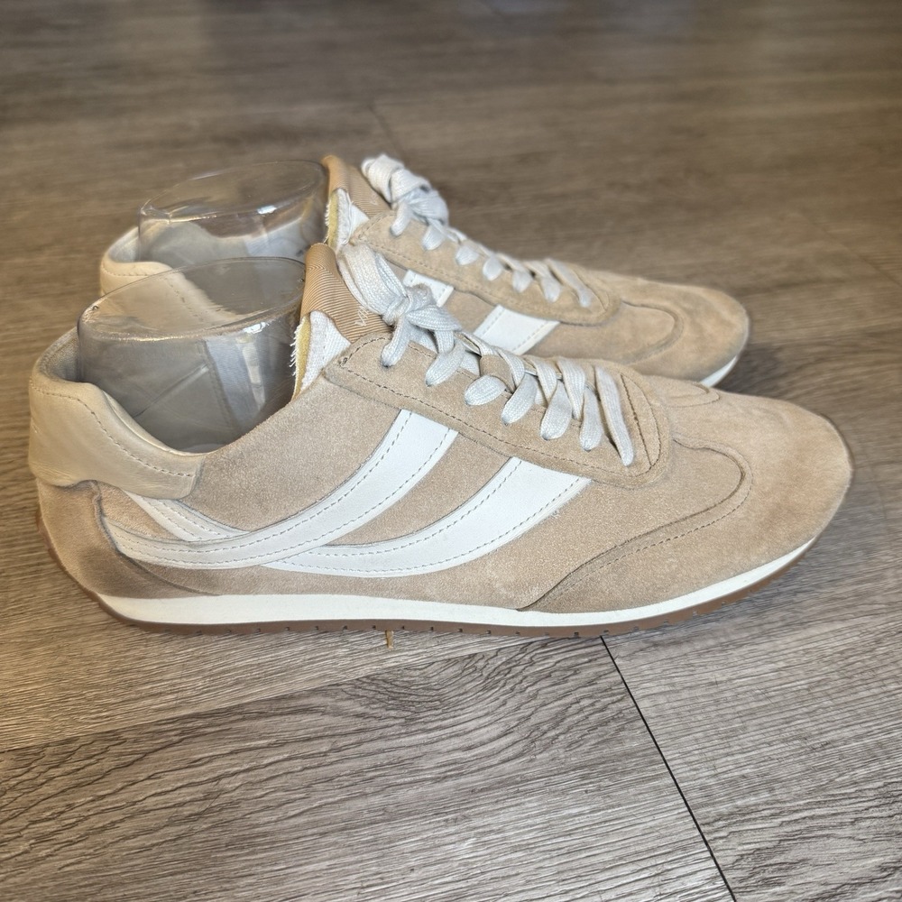 Vince Oasis New Camel Suede and Leather Runner Sneaker Size 10 Women‎ White Foam